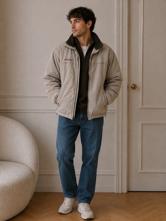 Columbia Other - Columbia Men’s L Fleece Lined Jacket Beige Full Zip Outdoor Coat Winter Large